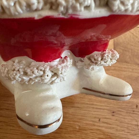 Vintage Santa Claus Bank Coin Bank Spaghetti Trim Japan 1950's-60's - Picture 12 of 14